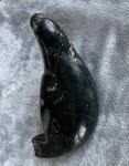 Inuit Soapstone Seal Sculpture, Hand-Carved Art
