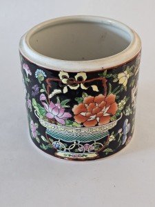 Antique Chinese Black Soapstone Jar - Qing Era