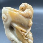 Lion Design Antique Chinese Soapstone Inkwell