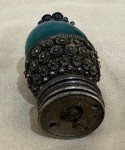 Antique Chinese Mandarin Qing Dynasty Deep Jade Green Hat Rank Button Finial