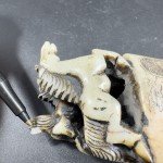 Vintage Hand Carved Chinese Soapstone Wax Seal Horses Running Etched Figurine