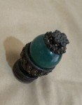 Antique Chinese Mandarin Qing Dynasty Deep Jade Green Hat Rank Button Finial