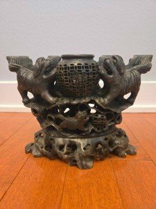 Vintage Foo Dog Soapstone Incense Burner