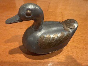 Qing Dynasty Duck Soapstone Carving Trinket