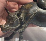 Antique Chinese Bronze Boy with Water Buffalo Incense Burner