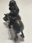 Antique Chinese Bronze Boy with Water Buffalo Incense Burner