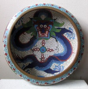 19th Century Chinese Cloisonne Dragon Bowl