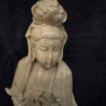 Chinese Soapstone Guan Yin & Child Carving