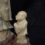 Chinese Soapstone Guan Yin & Child Carving