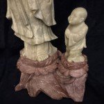 Chinese Soapstone Guan Yin & Child Carving