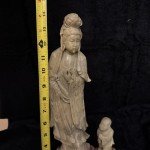 Chinese Soapstone Guan Yin & Child Carving