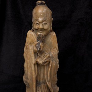Vintage Chinese Soapstone God Carving Statue