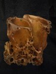 Chinese Soapstone Double Vase with Flower Carvings