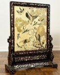 Qing Dynasty Silk Embroidery Bird Table Screen