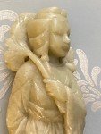 Vintage Chinese Soapstone Guanyin Lotus Goddess Carving
