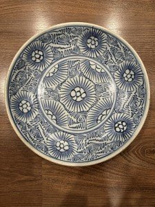 Antique Chinese Starburst Soapstone Platter