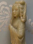 Vintage Chinese Soapstone Guanyin Lotus Goddess Carving