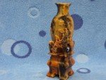 Hand-Carved Multi-Color Floral Soapstone Vase