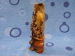 Hand-Carved Multi-Color Floral Soapstone Vase