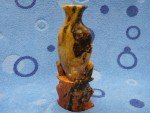Hand-Carved Multi-Color Floral Soapstone Vase