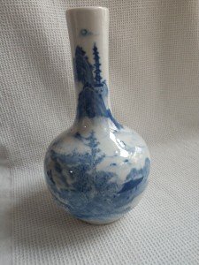 Antique Qing Dynasty Blue and White Vase