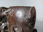 Antique Chinese Carved Soapstone Double Vase Set