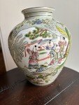 Qing Dynasty Lotus Rose Soapstone Vase 9" X 7