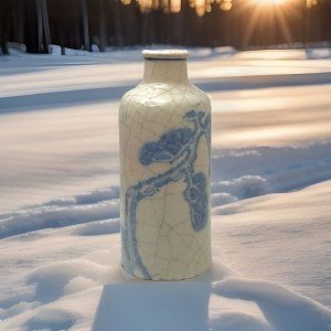 Qing Dynasty 3" Blue White Bird Vase