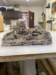 Ornate Hand Carved Chinese Soapstone Village Figurine