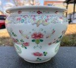 Antique Chinese Hand Painted Bat Planter