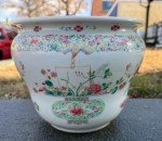 Antique Chinese Hand Painted Bat Planter