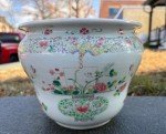 Antique Chinese Hand Painted Bat Planter