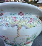 Antique Chinese Hand Painted Bat Planter