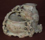 Hand-Carved Chinese Soapstone Vase Sculpture