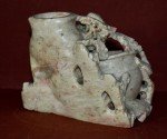 Hand-Carved Chinese Soapstone Vase Sculpture