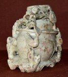 Hand-Carved Chinese Soapstone Vase Sculpture