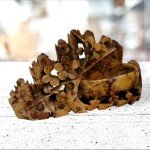 Hand Carved Chinese Soapstone Grape Leaf Pot