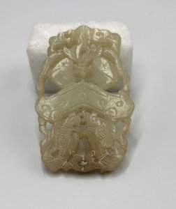 Antique Chinese Qing Dynasty Fish Soapstone Pendant