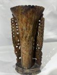 Chinese Soapstone Jade Dragon Vase Carving