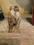 Vintage Hand-Carved Chinese Soapstone Couple Figurine