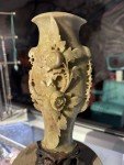 Hand-Carved Chinese Soapstone Flower Vase