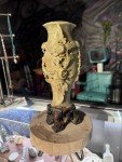 Hand-Carved Chinese Soapstone Flower Vase