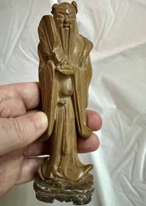 Antique Chinese Hardstone Statue of Zhongli Quan