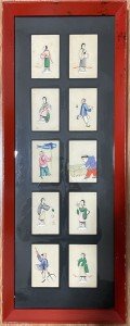 Framed Qing Dynasty Chinese Paintings on Pith Paper