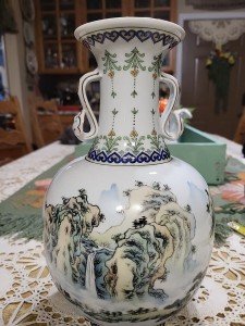 Qing Dynasty 12" Ruyi-Handled Soapstone Vase