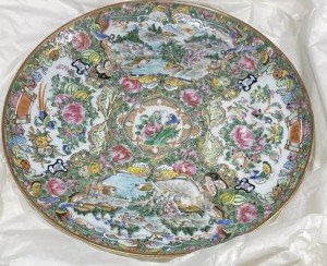 Large Antique Chinese Qing Dynasty Platter
