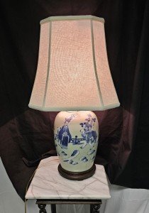 Blue and White Qing Dynasty Jar Lamp