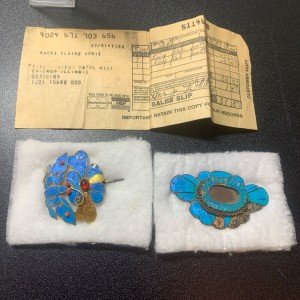 Antique Blue Tian-tsui Hairpin with Kingfisher Feather