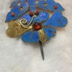 Antique Blue Tian-tsui Hairpin with Kingfisher Feather