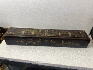 Qing Dynasty Antique Lacquered Wood Fan Box